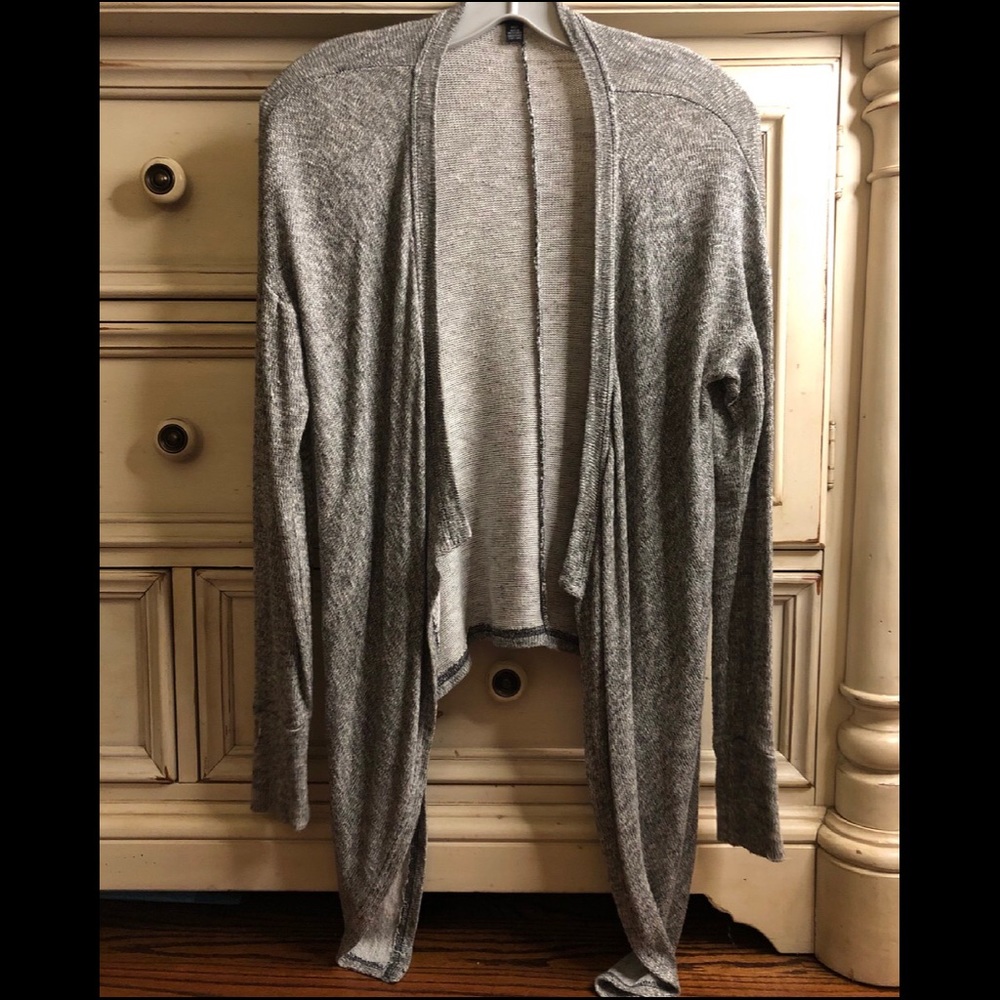 grey-wash open sweater
